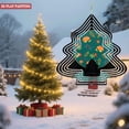 thumbnail image 2 of Vibrant Floral Pattern Metal Hanging Christmas Tree Wind Spinner - Elegant Garden Decoration with Black Base & Colorful Rings, 2 of 7