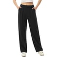 thumbnail image 2 of BADHUB Womens Dress Pant Pleat Business Casual High Waisted Pant Fashion Offic Slack Solid Color Trousers Black L, 2 of 6
