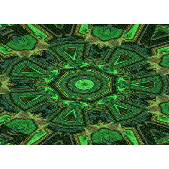 Ahgly Company Machine Washable Indoor Rectangle Transitional Dark Forest Green Area Rugs, 5' x 8'