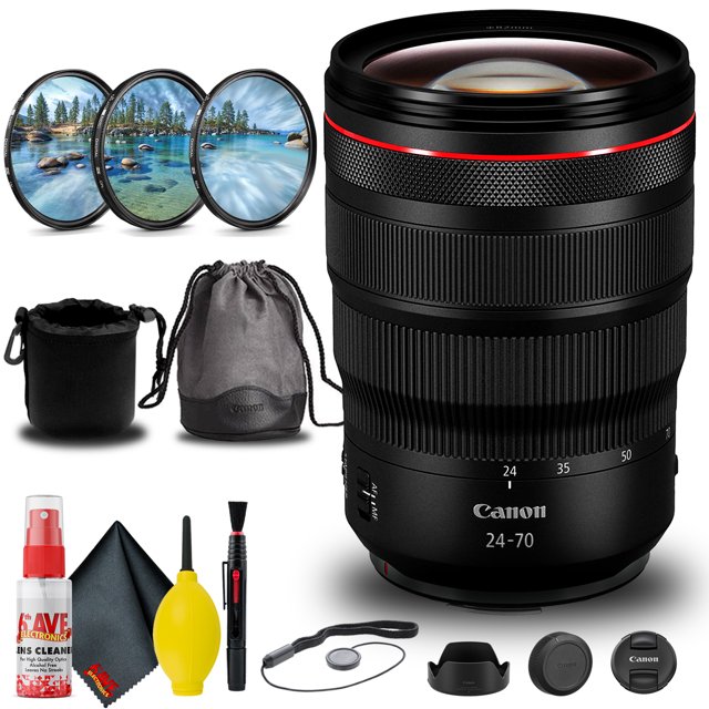 Canon RF 24-70mm f/2.8L IS USM Lens (3680C002) + Filter Kit + Lens Pouch + Cap Keeper + Cleaning Kit(International Model)