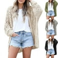 thumbnail image 2 of Suéter de mohair hueco de manga larga para mujer, moda europea y americana, primavera y otoño, color avena, 2 of 6