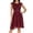 Wine, variant on Women's Lace Chiffon Dress, Knee-Length A-Line Formal Evening Gown, Short Sleeve Wedding Guest & Bridesmaid Dress, 5 Colors, Sizes S-XXL
