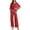 F95 Red, variant on Likimi Two Piece Sets For Women Sequin Solid Color Sleeveless Crew Neck Tops With Wide Leg Pants Breathable Outfit Set Black Size S