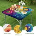 thumbnail image 4 of Colorful Tie Dye Circular Spiral Pattern Square Fitted Tablecloth with Elastic Edge,Square Table Cover,Washable Elastic Table Cover for Home Kitchen Party Decor 34"x34", 4 of 6
