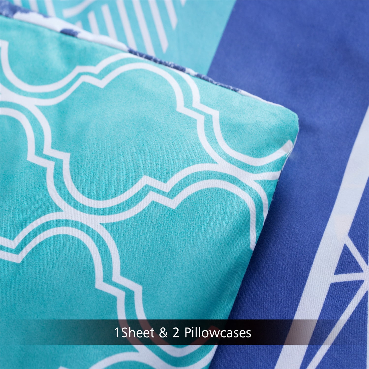 JML Duvet Set Queen 3 Piece - Comforter Cover with Zipper Closure and 2 Pillowcases, Printed