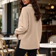 thumbnail image 6 of Vivianyo HD Women's Point Collar Split V Neck Long Sleeve Top, Side Slit Loose Fit Pullover Shirt for Autumn Commuting Casual Daily Activities, Sizes S-3XL, 6 of 8