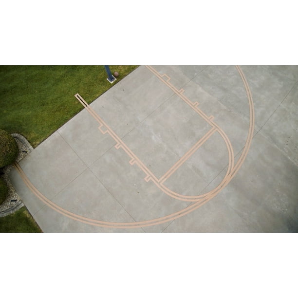 Murray Sporting Goods Basketball Stencil Court Marking Kit For Driveway Asphalt Or Concrete Spray Paint Backyard Com Stencil Spray Paint Kit For Backyard, Outdoor Basketball Court Paint Kit