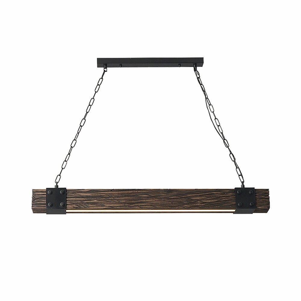 4-Light Warm White Chandelier Wooden Pendant Island Light Rustic Farmhouse Ceiling Lamp 110-120V