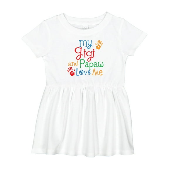 Inktastic Gigi and Papaw Love Me Grandchild Girls Baby Dress