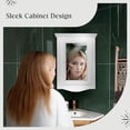 thumbnail image 5 of Bethpage Wooden Corner Medicine Cabinet w/Mirror Wall Mount White Hardwood Bathroom Storage 27" x 20" Double Shelf Storage Cabinet w/ Screws Renovators Supply, 5 of 13