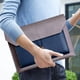 thumbnail image 5 of Bolso De Oficina De Cuero Carpeta de documentos A4 de cuero con cierre a presión, bolsa impermeable para almacenamiento en la oficina (gris, 1 unidad) Rkxzt, 5 of 8