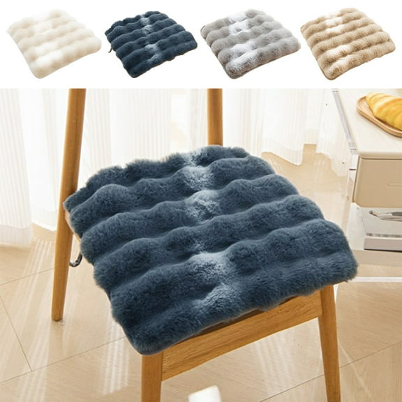 RFUGUG Indoor seat Cushion Chair Cushions with Ties,Premium Washable Lamb Velvet Seat Cushion,Comfortable and Soft Thickened Plush Pad For Home Office Chair,Tatami Living Room,19.6 Inch