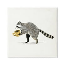 Stupell Industries Raccoon & Coffee Mug Animals & Insects Painting Gallery Wrapped Canvas Print Wall Art, 17 x 17