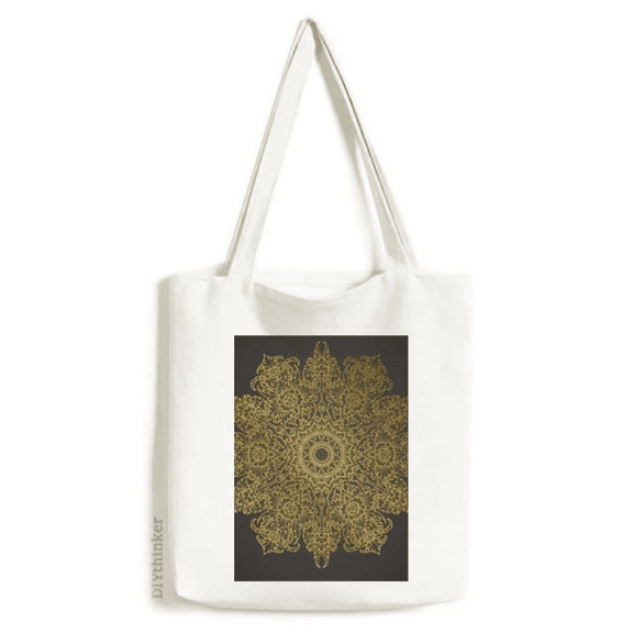 thai culture spread foil tote canvas bag shopping satchel casual handbag