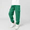 thumbnail image 4 of Loopsun Boys Sport Sweatpants, Children's Boys Casual Solid Sports Work Pants Green 11-12 Years, 4 of 5