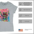 thumbnail image 4 of Tee Hunt Dean Russo Cosmic Trash Panda T-Shirt Funny Weird Hippie Women's T-Shirt Tee, Gray, XX-Large, 4 of 5