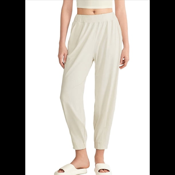 Pantalones de Yoga Largos para Mujer, Deportivos, Ajustados, Informales, Cómodos, para Gimnasio, Senderismo, Cintura Elástica, Color Leche de , Talla L