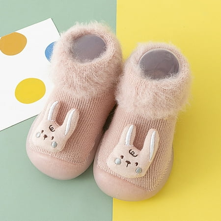 

FZM Christmas Toddler Kids Baby Boys Girls Shoes First Walkers Cute Cartoon Animals Thickened Warm Antislip Socks Shoes Prewalker Sneaker
