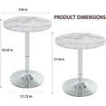 thumbnail image 3 of Round Bar Table Height Adjustable with MDF Top, 23.6" Small Breakfast Dining Tables Modern Cocktail Bar Table with 360 Swivel for Suitable, Kitchen, Living Room, Restaurant White, 3 of 14