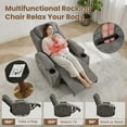 thumbnail image 5 of BouPower 360° Swivel Recliner Chair with Massage and Heat, Glider Rocker Reclining Lounge Chair - Padded Fabric Single Seater for Living Room, Bedroom, Nursery, Brown/Coffee/Grey, 5 of 8