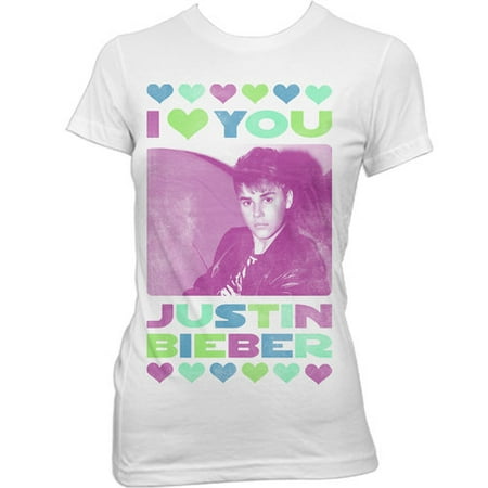 Juniors Justin Bieber I Heart You Short-Sleeve Shirt - Walmart.com