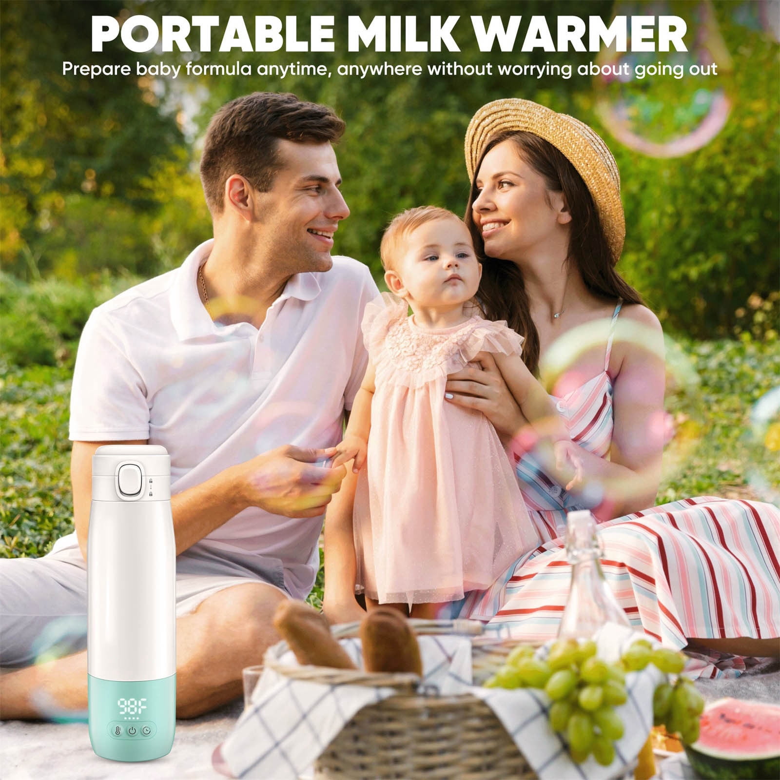 Portable Bottle Warmer for Travel,Portable Milk Warmer for Baby - Quick Heating, Preset Modes, Precise Temperature Control,Dual Heating Modes for Milk & Water