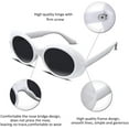 thumbnail image 3 of FEISEDY White Clout Goggles Sunglasses Women Men Retro Oval Sunglasses B2253, 3 of 5