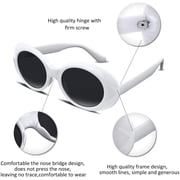 FEISEDY White Clout Goggles Sunglasses Women Men Retro Oval Sunglasses B2253