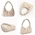 thumbnail image 3 of Bolsos de hombro con forma de nube, bolso bandolera pequeño para mujer, bolso plisado debajo del brazo, bolso de mano para mujer, bolso de mano con correa ajustable (beige), 3 of 5