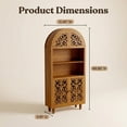 thumbnail image 4 of MIDOQIN 67" Tall Arched Bookshelf, 5-Tier Vintage Arched Carved Bookcase for Home Office, Living Room, 4 of 12