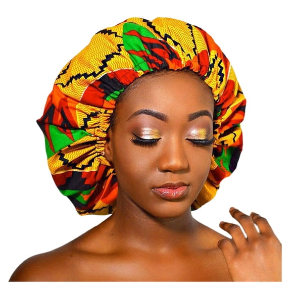 Satin Lined Bonnet Women Big Size Beauty Print Satin Silk Bonnet Sleep Cap Hat