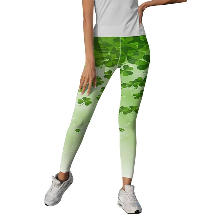 HSMQHJWE Little Girls Yoga Pants Size 8 Women s Paddystripes Good Luck Green Pants Print Leggings Skinny Pants For Yoga Running Pilates Gym Running