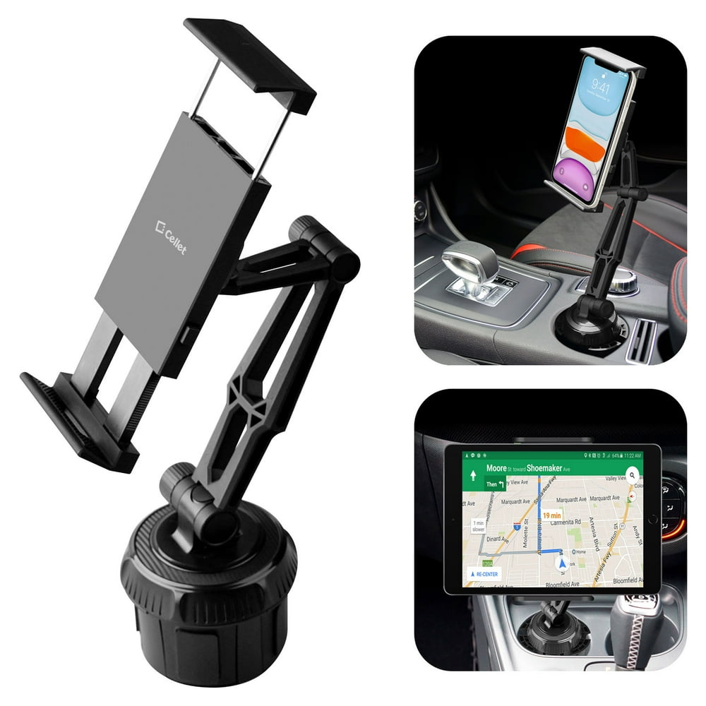 Cellet Tablet/Smartphone Cup Holder Mount, Heavy Duty Automobile Cup Holder Mount
