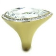 thumbnail image 4 of Womens Rings Two-Tone IP Gold (Ion Plating) Stainless Steel Ring with Top Grade Crystal in Clear TK1905, 4 of 4