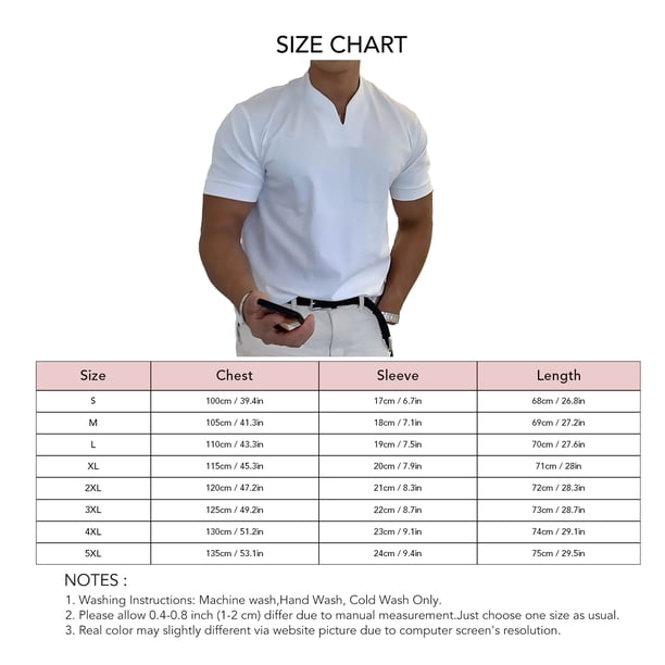 Camiseta de cuello en V, camiseta de manga corta con cuello en V para hombre, camiseta elástica para hombre, valor excepcional