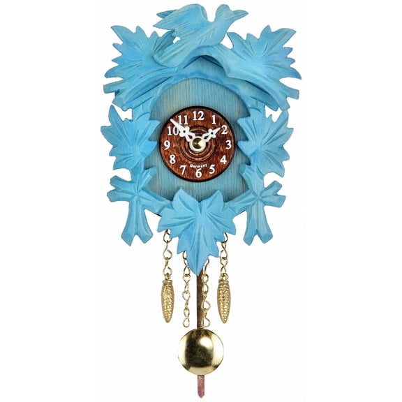 Kuckulino Black Forest Clockwith quartz movement and cuckoo chime, blue
