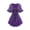 Purple, variant on Women's Gothic Lace-Up Corset Style Tunic Top Mini Dress, Plus Size Sheer Lace Sleeve Tiered Ruffle Hem Casual Party Blouse