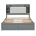 thumbnail image 4 of Royard Oaktree Queen Size Wood Platform Bed with 4 Drawers, Modern Storage Bed with Upholstered Storage Headboard and Storage Shelves, Wooden Bed Frame with Slats, No Box Spring Needed, Gray, 4 of 7