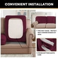 thumbnail image 4 of Velvet Stretch Couch Cushion Cover Plush Cushion Slipcover for Chair Sofa Cushion Furniture Protector Seat Cushion Sofa Cover Set of 3, 4 of 9