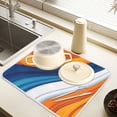 thumbnail image 2 of Yayeee Dish Drying Mat for Kitchen Counter 18" x 24" Microfiber Super Absorbent Coffee Decorative Pad, Orange Abstract Wavy, 2 of 9