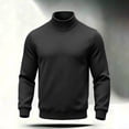 thumbnail image 5 of Mens Turtleneck Sweatshirt Casual Long Sleeve Warm Regular Fit Fall Winter Pullover Tops Black L, 5 of 9