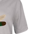 thumbnail image 5 of CEHVOM Mode Femmes T-Shirt Imprimé à Col en V Manches Courtes T-Shirt Décontracté Hauts Blouse, 5 of 5