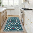 thumbnail image 2 of iOhouze Area Rug 3'x5' Washable Rugs Kitchen Rugs Ultra Soft Print Distressed Geometric Thin Bedroom Rug for Entryway Living Room, Teal, 2 of 7