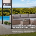thumbnail image 5 of Sunjoy Lindt 9 x 11 ft. Outdoor Steel Arched Pergola with Adjustable Canopy for Patio, Backyard, and Garden, Tan & Brown, 5 of 12