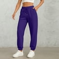 thumbnail image 2 of dGslk Women's High Waist Sweatpants with Drawstring, Casual Loose Fit Joggers Pants, Soft Comfy Lounge Pants for Workout, Running, Yoga Purple M, 2 of 2