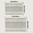 thumbnail image 7 of Unique Bargains Striped Bathroom Rugs Soft Fluffy Chenille Bath Rugs Brown 20" x 32", 7 of 7