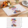 thumbnail image 6 of Happy Birthday Placemats Set of 8 Cartoon Colorful Balloon Gift Funny Place Mats Indoor Wipeable Table Mats Washable Cloth Dining Table Placemats for Kitchen Holiday Party Home Decor 13x19 Inch, 6 of 9