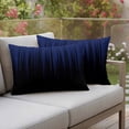 thumbnail image 2 of Outdoor Waterproof Pillow Covers Navy Blue Black Striped Line Decorative Throw Pillow Protectors,Pillowcase Cushion Cases for Patio Sofa Garden Couch,20x12in,Pack of 2, 2 of 14