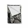 thumbnail image 2 of Ethnic Soft Flannel Fleece Throw Blanket, Funky Abstract Formless Minimalist Leopard Brush Strokes, Cozy Plush for Indoor and Outdoor Use, 50" x 70", Black and Cream, by Ambesonne, 2 of 6
