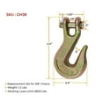 thumbnail image 4 of 4 Pack 3/8 Clevis Grab Hooks Grade 70 for Wrecker Tow Chain - 6,600 WLL Forged Alloy Steel G70 Heavy Duty 3/8 Chain Hooks for Truck Trailer Tow Chain Transport, 4 of 9